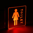 GloboStar® SENSATI 75655 Φωτιστικό Τοίχου Ένδειξης TOILET WOMAN LED 1W AC 220-240V IP20 - Σώμα Αλουμινίου - Μ11 x Π11 x Υ3cm - Κόκκινο