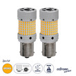 GloboStar® 81480-B Λάμπες Αυτοκινήτου LED 7507 - BAU15S - PY21W 3rd Generation Can-Bus Extreme Series 150xSMD2016 28W 2240lm 360° DC 12-16V IP20 Φ2.1 x Υ5.5cm Πορτοκαλί - Σετ 2 Τεμαχίων σε Box