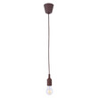 GloboStar® CABLITO 61561 Μοντέρνο Κρεμαστό Φωτιστικό Οροφής Μονόφωτο 1 x E27 Καφέ Σιλικόνης Ανάρτηση με Υφασμάτινο Καλώδιο Φ4 x Υ110cm
