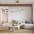 GloboStar® DEXTER 60916 Κρεμαστό Φωτιστικό Οροφής Design LED CCT 90W 10080lm 300° AC 220-240V - Εναλλαγή Φωτισμού μέσω Τηλεχειριστηρίου All In One Ψυχρό 6000k+Φυσικό 4500k+Θερμό 2700k Dimmable Φ73cm - Χρυσό Βούρτσας - 3 Years Warranty