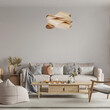 GloboStar® SARDIGNA 02181 Boho Κρεμαστό Φωτιστικό Πλέγμα Μονόφωτο 1 x E27 IP20 Μπεζ Ξύλο - Μ60 x Π60 x Υ30cm