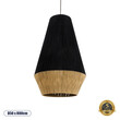 GloboStar® SALERNO 02080 Boho Κρεμαστό Φωτιστικό Πλέγμα Μονόφωτο 1 x E27 IP20 Μαύρο & Μπεζ Σχοινί - Μ50 x Π50 x Υ80cm