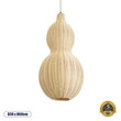 GloboStar® KINGSTOWN 02168 Boho Κρεμαστό Φωτιστικό Πλέγμα Μονόφωτο 1 x E27 IP20 Μπεζ Ξύλο - Μ30 x Π30 x Υ60cm