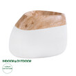 GloboStar® Artificial Garden PANDORA 20705 Επιδαπέδιο Πολυεστερικό Τσιμεντένιο Κασπώ Γλάστρα - Flower Pot Λευκό με Καφέ Μ60 x Π55 x Υ43cm