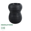 GloboStar® Artificial Garden BARRIO 20774 Επιδαπέδιο Πολυεστερικό Τσιμεντένιο Κασπώ Γλάστρα - Flower Pot Μαύρο Φ45 x Υ63cm