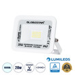 GloboStar® ATLAS 61407 Επαγγελματικός Προβολέας LED 20W 2500lm 120° AC 220-240V - Αδιάβροχος IP67 - Μ12 x Π2.5 x Υ9.5cm - Λευκό - Ψυχρό Λευκό 6000K - LUMILEDS Chips - TÜV Rheinland Certified - 5 Years Warranty