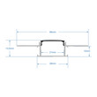 GloboStar® PLASTERBOARD-PROFILE 70820-1M Προφίλ Αλουμινίου - Βάση & Ψύκτρα Ταινίας LED με Μαύρο Φιμέ Κάλυμμα - Χωνευτή Χρήση σε Γυψοσανίδα - Trimless - Πατητό Κάλυμμα - Ασημί - 1 Μέτρο - Μ100 x Π6.7 x Υ1.4cm
