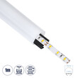 GloboStar® SURFACEPENDANT-PROFILE 70854-1M Προφίλ Αλουμινίου - Βάση & Ψύκτρα Ταινίας LED με Λευκό Γαλακτερό Κάλυμμα - Επιφανειακή & Κρεμαστή Χρήση - Πατητό Κάλυμμα - Μαύρο - 1 Μέτρο - Μ100 x Φ3cm