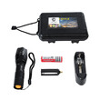 GloboStar® 79041 Φορητός Φακός Χειρός XM-L2 LED CREE 10W με Επαναφορτιζόμενη Μπαταρία 3000mAh & Φορτιστή Πρίζας - Zoom x1 έως x2000 - Ψυχρό Λευκό 6000K - Φ4 x Υ13.5cm