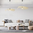GloboStar® MELEMELE 01841 Boho Κρεμαστό Φωτιστικό Πλέγμα Μονόφωτο 1 x E27 IP20 Μπεζ Ξύλο - Μ75 x Π75 x Υ10cm