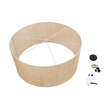 GloboStar® YOTTO 01823 Boho Κρεμαστό Φωτιστικό Καπέλο Τρίφωτο 3 x E27 IP20 Μπεζ Ξύλο - Μ90 x Π90 x Υ40cm