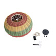 GloboStar® CABALLEROS 02055 Boho Κρεμαστό Φωτιστικό Πλέγμα Μονόφωτο 1 x E27 IP20 Πολύχρωμο Ξύλο - Μ40 x Π40 x Υ25cm