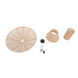 GloboStar® ZORA 02139 Boho Κρεμαστό Φωτιστικό Καμπάνα Μονόφωτο 1 x E27 IP20 Μπεζ Rattan - Μ80 x Π80 x Υ32cm
