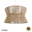 GloboStar® BISBEE 02205 Boho Κρεμαστό Φωτιστικό Καπέλο Μονόφωτο 1 x E27 IP20 Μπεζ Σχοινί - Μ80 x Π80 x Υ48cm