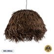 GloboStar® GUADELOUPE 02294 Boho Κρεμαστό Φωτιστικό Πλέγμα Μονόφωτο 1 x E27 IP20 Καφέ Raffia - Μ80 x Π80 x Υ60cm