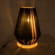 GloboStar® SALERNO 02332 Boho Επιτραπέζιο Φωτιστικό Πορτατίφ Μονόφωτο 1 x E27 IP20 Πράσινο, Μπεζ & Καφέ Νήμα - Μ50 x Π50 x Υ70cm