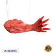 GloboStar® GOURAMI 02360 Μοντέρνο Κρεμαστό Φωτιστικό Φιγούρα Μονόφωτο 1 x E27 IP20 Κόκκινο Ξύλο - Μ70 x Π40 x Υ27cm