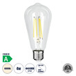 GloboStar® 99094 Λάμπα LED Long Filament E27 ST64 Αχλάδι 4W 840lm 360° AC 220-240V IP20 Φ6.4 x Υ14.5cm Φυσικό Λευκό 4000K με Διάφανο Γυαλί - Pro Series 210lm/W - A Ενεργειακή Κλάση - 3 Χρόνια Εγγύηση