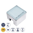 GloboStar® CYBOLITHOS 60365 Χωνευτό Φωτιστικό Σποτ Δαπέδου LED 2W 260lm 120° DC 24V Αδιάβροχο IP68 IK06 Μ10 x Π10 x Υ8cm 2700K Dimmable - Tempered Γαλακτερό Γυαλί & Ανοξείδωτο Ατσάλι - Bridgelux Chip - 3 Χρόνια Εγγύηση