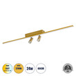 GLOBOSTAR® BARETTI 61228 Φωτιστικό Οροφής Linear Design LED CCT με Κινούμενα Σποτ LED Downlight 24W 2688lm 160° & 45° AC 220-240V IP20  - Εναλλαγή Φωτισμού μέσω Διακόπτη On/Off All In One Ψυχρό 6000k+Φυσικό 4500k+Θερμό 2700k - Μ80 x Π5.5 x Υ5 cm - Χρυσό - 3 Χρόνια Εγγύηση