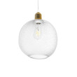 GloboStar® WIRE 203-0005 Μοντέρνο Κρεμαστό Φωτιστικό Πλέγμα Μονόφωτο 1 x E27 IP20 Λευκό Μέταλλο - Μ25 x Π25 x Υ30cm