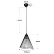 GloboStar® ARCWIRE 203-0015 Μοντέρνο Κρεμαστό Φωτιστικό Πλέγμα Μονόφωτο 1 x E27 IP20 Μαύρο Μέταλλο - Μ25 x Π25 x Υ30cm