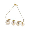 GloboStar® LATTICE 203-0019 Μοντέρνο Κρεμαστό Φωτιστικό Ράγα Πολύφωτο 4 x E27 IP20 Χρυσό Μέταλλο με Mελί Γυαλί - Μ78 x Π15 x Υ81cm