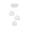 GloboStar® YASAM 203-0023 Vintage Κρεμαστό Φωτιστικό Πλέγμα Τρίφωτο 3 x E27 IP20 Λευκό Ρατάν - Μ42 x Π42 x Υ54cm