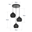 GloboStar® YASAM 203-0025 Vintage Κρεμαστό Φωτιστικό Πλέγμα Τρίφωτο 3 x E27 IP20 Καφέ Ρατάν - Μ42 x Π42 x Υ54cm