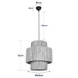 GloboStar® SALTO 203-0037 Boho Κρεμαστό Φωτιστικό Καπέλο Μονόφωτο 1 x E27 IP20 Μπέζ Σχοινί - M40 x Π40 x Υ42cm