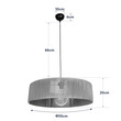 GloboStar® KYCLOS 203-0046 Boho Κρεμαστό Φωτιστικό Καπέλο Μονόφωτο 1 x E27 IP20 Μαύρο Rattan - M55 x Π55 x Υ20cm