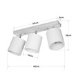 GloboStar® CUP 203-0058 Vintage Φωτιστικό Οροφής Ράγα Τρίφωτο 3 x E27 IP20 Μπέζ Ξύλο με Λευκό Ύφασμα - Μ60 x Π14 x Υ26cm