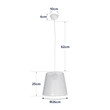 GloboStar® CONEY 203-0069 Μοντέρνο Κρεμαστό Φωτιστικό Καπέλο Μονόφωτο 1 x E27 IP20 Λευκό Ύφασμα - Μ26 x Π26 x Υ25cm