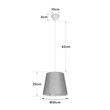 GloboStar® CONEY 203-0073 Μοντέρνο Κρεμαστό Φωτιστικό Καπέλο Μονόφωτο 1 x E27 IP20 Καφέ Ύφασμα - Μ26 x Π26 x Υ25cm