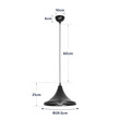GloboStar® BELFRY 203-0078 Μοντέρνο Κρεμαστό Φωτιστικό Καμπάνα Μονόφωτο 1 x E27 IP20 Μαύρο Πλαστικό - Μ29.5 x Π29.5 x Υ21cm