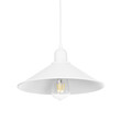 GloboStar® FERRO 203-0085 Μοντέρνο Κρεμαστό Φωτιστικό Καμπάνα Μονόφωτο 1 x E27 IP20 Λευκό Πλαστικό - Μ30 x Π30 x Υ15cm