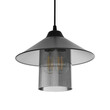 GloboStar® PROMO 203-0089 Μοντέρνο Κρεμαστό Φωτιστικό Καμπάνα Μονόφωτο 1 x E27 IP20 Γκρι Πλαστικό - Μ25.5 x Π25.5 x Υ20cm