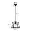 GloboStar® JUTE 203-0090 Μοντέρνο Κρεμαστό Φωτιστικό Σχοινί Μονόφωτο 1 x E27 IP20 Μαύρο Πλαστικό με Μπεζ Σχοινί - Μ30 x Π30 x Υ23cm