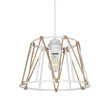 GloboStar® JUTE 203-0091 Μοντέρνο Κρεμαστό Φωτιστικό Σχοινί Μονόφωτο 1 x E27 IP20 Λευκό Πλαστικό με Μπεζ Σχοινί - Μ30 x Π30 x Υ23cm
