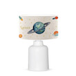 GloboStar® SATURN 204-0030 Παιδικό Eπιτραπέζιο Φωτιστικό Πορτατίφ Μονόφωτο 1 x E27 IP20 Πολύχρωμο Ύφασμα με Λευκό Πλαστικό - Μ24 x Π24 x Υ32cm