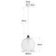 GloboStar® WIRE 203-0005 Μοντέρνο Κρεμαστό Φωτιστικό Πλέγμα Μονόφωτο 1 x E27 IP20 Λευκό Μέταλλο - Μ25 x Π25 x Υ30cm