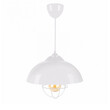 GloboStar® INDUSTRY 204-0111 Μοντέρνο Κρεμαστό Φωτιστικό Καμπάνα Μονόφωτο 1 x E27 IP20 Λευκό Μέταλλο - Μ30 x Π30 x Υ70cm