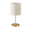 GloboStar® GLOSSY 204-0078 Μοντέρνο Eπιτραπέζιο Φωτιστικό Πορτατίφ Μονόφωτο 1 x E27 IP20 Χρυσό Μέταλλο με Μπεζ Ύφασμα - Μ15 x Π15 x Υ39cm