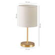 GloboStar® GLOSSY 204-0078 Μοντέρνο Eπιτραπέζιο Φωτιστικό Πορτατίφ Μονόφωτο 1 x E27 IP20 Χρυσό Μέταλλο με Μπεζ Ύφασμα - Μ15 x Π15 x Υ39cm