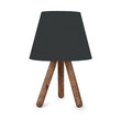 GloboStar® CAP 204-0068 Μοντέρνο Eπιτραπέζιο Φωτιστικό Πορτατίφ Μονόφωτο 1 x E27 IP20 Καρυδί Ξύλο με Μαύρο Ύφασμα - Μ22 x Π22 x Υ33cm
