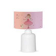 GloboStar® BALLERINA 204-0029 Παιδικό Eπιτραπέζιο Φωτιστικό Πορτατίφ Μονόφωτο 1 x E27 IP20 Πολύχρωμο Ύφασμα με Λευκό Πλαστικό - Μ24 x Π24 x Υ32cm