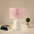 GloboStar® BALLERINA 204-0029 Παιδικό Eπιτραπέζιο Φωτιστικό Πορτατίφ Μονόφωτο 1 x E27 IP20 Πολύχρωμο Ύφασμα με Λευκό Πλαστικό - Μ24 x Π24 x Υ32cm