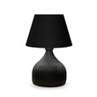 GloboStar® PYRAMID 204-0058 Μοντέρνο Eπιτραπέζιο Φωτιστικό Πορτατίφ Μονόφωτο 1 x E27 IP20 Μαύρο Μέταλλο με Μαύρο Ύφασμα - Μ22 x Π22 x Υ30cm