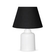GloboStar® CIA 204-0081 Μοντέρνο Eπιτραπέζιο Φωτιστικό Πορτατίφ Μονόφωτο 1 x E27 IP20 Λευκό Πλαστικό με Μαύρο Ύφασμα - Μ24 x Π24 x Υ31cm