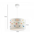 GloboStar® DINO 204-0014 Παιδικό Κρεμαστό Φωτιστικό Φιγούρα Μονόφωτο 1 x E27 IP20 Λευκό Ύφασμα - Μ30 x Π30 x Υ70cm